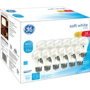 GE Soft White A19 General Purpose 10-Watt LED Light Bulb (60W Equivalent), Dimmable, Medium Base, 12-Pack