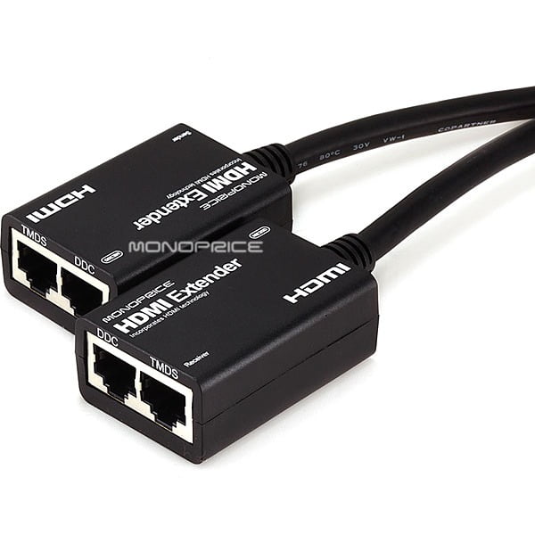 Monoprice HDMI Extender Using Cat5e or CAT6 Cable, Extend Up to 98ft