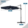 thumbnail image 2 of Costway 10ft Solar LED Cantilever Offset Patio Umbrella 360dgrees Rotation Aluminum Navy Blue, 2 of 7