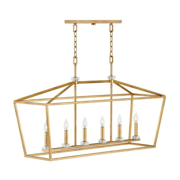 Transitional Six Light Chandelier-Distressed Brass Finish Bailey Street Home 81-Bel-3335752