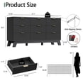 thumbnail image 3 of FANRAL 9 Drawers Dresser Fluted Dresser for Bedroom,Wooden Chest of Drawers Modern Dresser for Closet,Black Dresser, 3 of 8