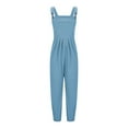 thumbnail image 4 of Wdfiry Womens Summer Bib Overalls Bib Pants Casual Loose Baggy Solid Color Jumpsuit Romper with Pockets, 4 of 7