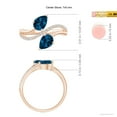 thumbnail image 5 of ANGARA Natural 1.6 ct London Blue Topaz Two-Stone Bypass Ring in 14K Rose Gold for Women (Size-7x5mm) | November Birthstone, Anniversary, Jewelry Gift for Women | Natural London Blue Topaz Ring, 5 of 10