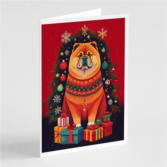 Chow Chow Holiday Christmas Greeting Cards Pack of 8 7 in x 5 in