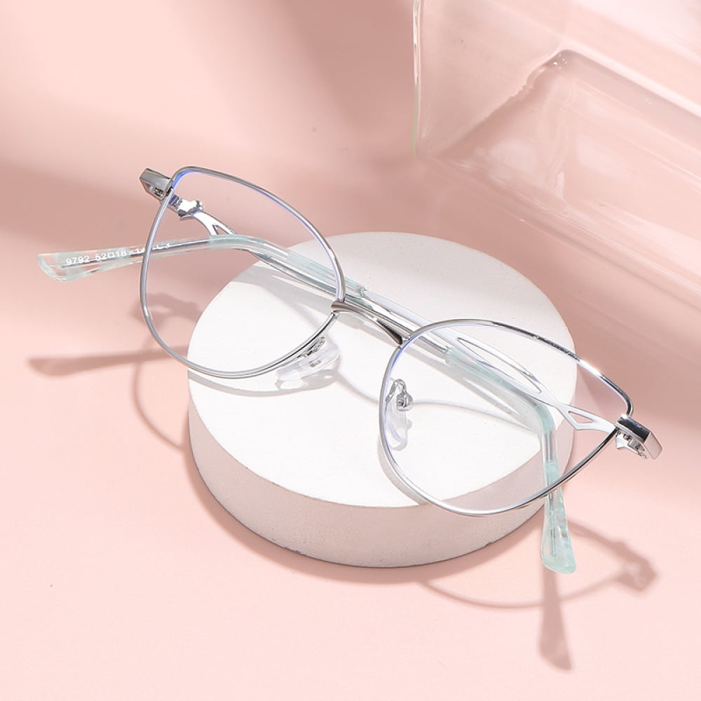 4 Pairs of Women Cat Eye Anti-blue Light Reading Glasses 3.5 Metal Presbyopia Glasses Fashinable Readers +3.50 strength