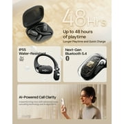 Shokz OpenFit 2 Open-Ear Headphones, Premium DualBoost™ Audio, Comfortable Earbuds with Soft Earhooks, 48H Playtime, IP55 Water-Resistant, USB-C Fast Charging, Black