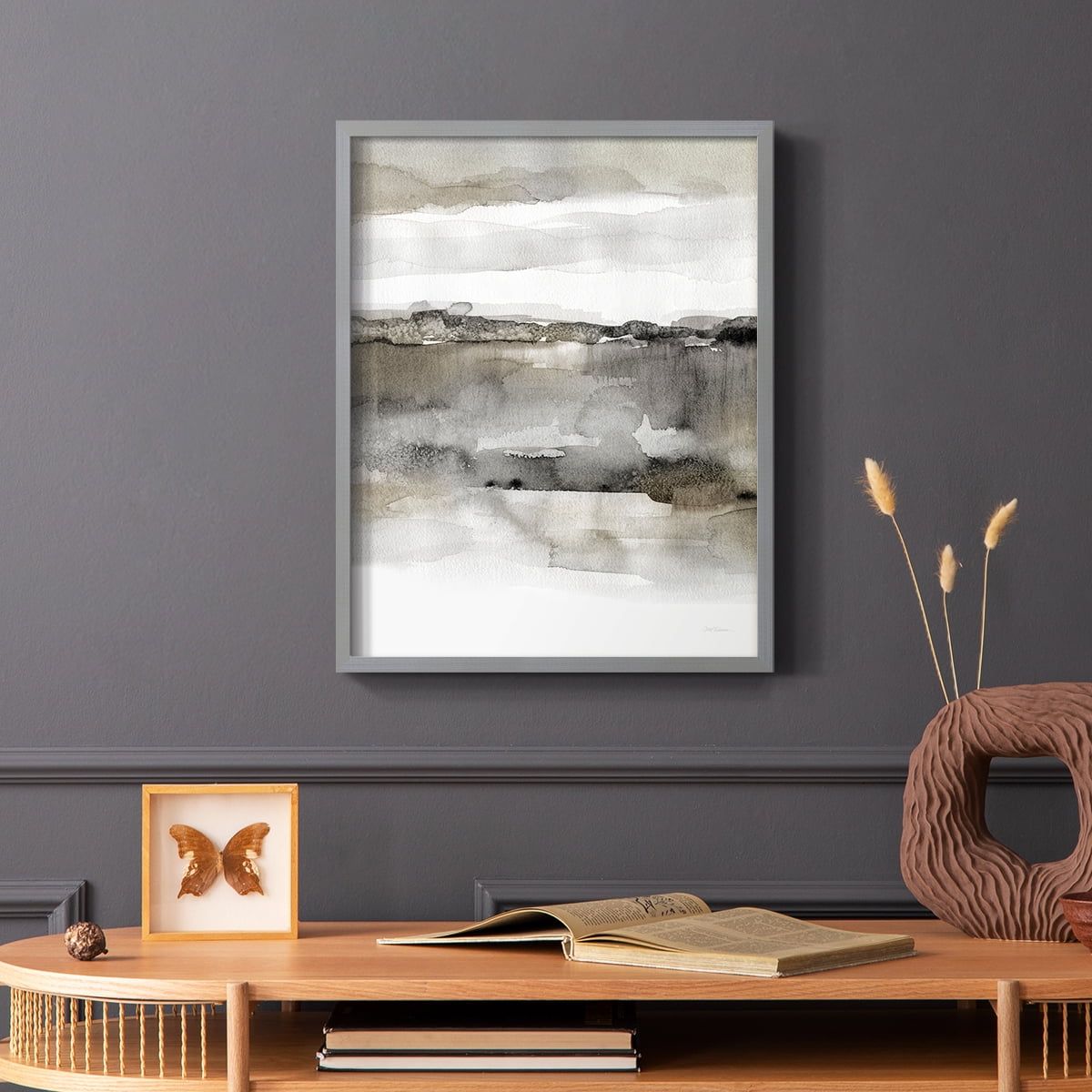 Neutral Harmony in Gray Solid Wood 16 x 20 Framed Print