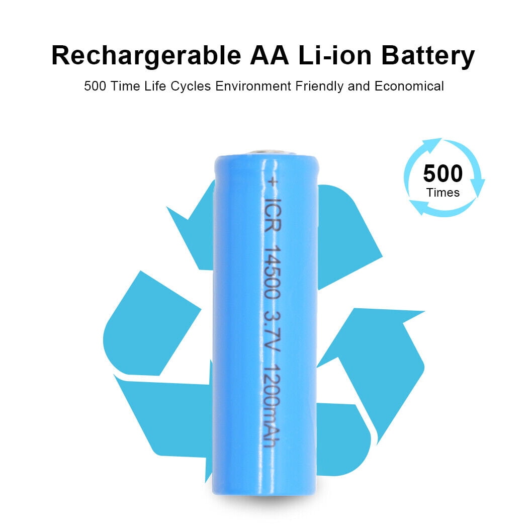 LIENIAO AA 3.7V 1200mAh Rechargeable Li-ion Batteries ICR 14500 Lithium Battery