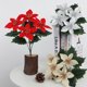 thumbnail image 2 of Xiao Hua Ramo de flores artificiales de Navidad de Pascua, paquete de 5, 5 cabezas, 11 pulgadas, para el hogar, porche, árbol de Navidad, jardín, interior y exterior, decoraciones navideñas doradas., 2 of 5