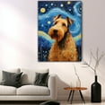 thumbnail image 5 of Thuan Airedale Terrier Dog Art Van Gogh-Inspired - Contemporary Abstract Modern Dog Wall Decor - Dog Painting Canvas Canvas Print 11x17 inches Unframed, 5 of 6