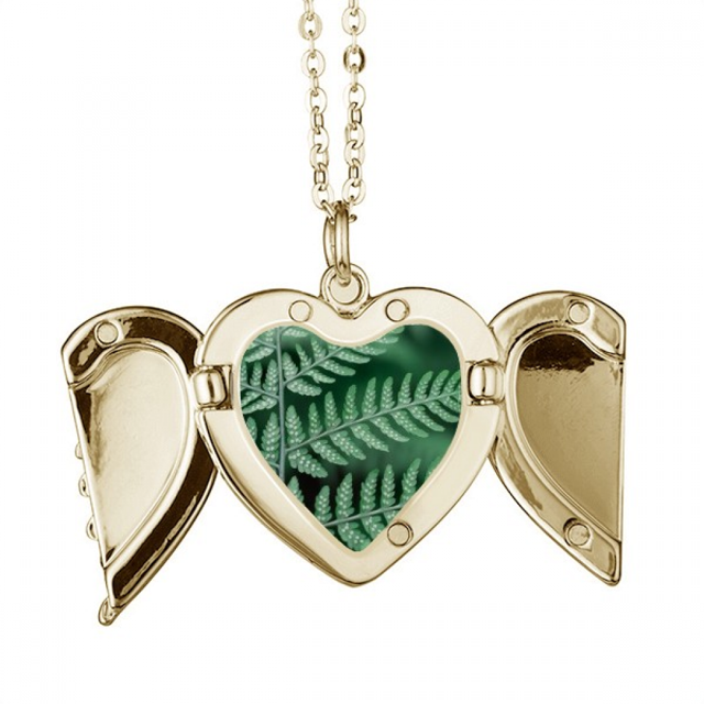 Planta de hoja de imagen fotografía de naturaleza Collar colgante en forma de melocotón con alas Unbranded M