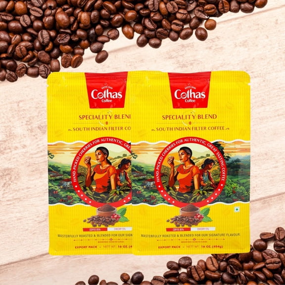Cothas Coffee Specialty Blend Filter Coffee, Medium Dark Roast, 454 G, pack of 2 – Gluten-Free & Vegan