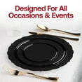 thumbnail image 7 of Smarty 7.5" Black Vintage Round Disposable Plastic Salad Plates 120ct, 7 of 7