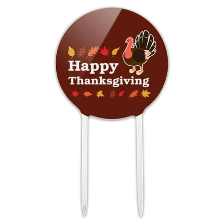 Turkish Birthday Acrylic Happy Thanksgiving Turkey Cake Topper Party Decoration for Wedding Anniversary Birthday Graduation ()
