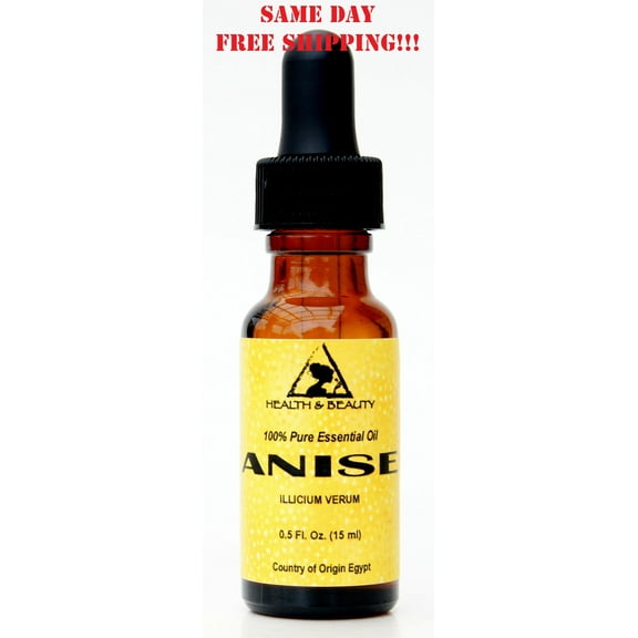 ANISE ESSENTIAL OIL AROMATHERAPY NATURAL 100% PURE GLASS DROPPER 0.5 OZ, 15 ml