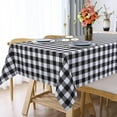 thumbnail image 2 of Coolmee Black&White Checkered Buffalo Plaid Tablecloth, Wipeable Washable Waterproof, Polyester Rectangle Tablecloth Outdoor and Indoor，52 x 52 inches, 2 of 7