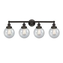 Innovations Lighting - Beacon - 4 Light Bath Vanity with 6 Inch Glass In Modern