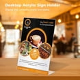 thumbnail image 3 of 3 Pcs Acrylic Sign Holders, 8.5×11in Vertical Desktop Menu Display Stands, Clear Slanted Picture Frames, Plastic Table Flyer Paper Holders for Offices, Restaurants, Stores, 3 of 7