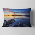 thumbnail image 2 of Designart Beautiful Calm Water and Sunset - Landscape Printed Throw Pillow - 12x20, 2 of 5