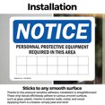 thumbnail image 3 of (2 Pack) PPE Required In This Area OSHA Notice Sign 10 Inch X 7 Inch Vinyl Label Decal Sticker Weather Resistant, UV Protected for Workplace, Business, and Construction Site, Made in, 3 of 7