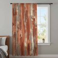 thumbnail image 3 of Orange Abstract Sheer Curtains 45" Long, Vintage Geometric Gradient Oil Painting Modern Light Filering Curtains, Breathable Simi Curtain Privacy Drapes for Kitchen Bathroom Small Window Treatment, 3 of 9
