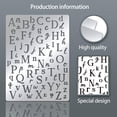 thumbnail image 4 of Letters Stencils Irregular A to Z Alphabet Metal Stencil Uppercase Lower Letters Template for Painting Wood Burning Engraving Scrapbooking 7.5x5.5 inch, 4 of 9