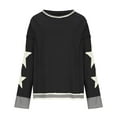 thumbnail image 6 of YUGYXL Women's Star Graphic Sweatshirts Fashion Cropped Long Sleeve Pullover Teen Girl Y2K Cute Clothes Top Black XL, 6 of 6