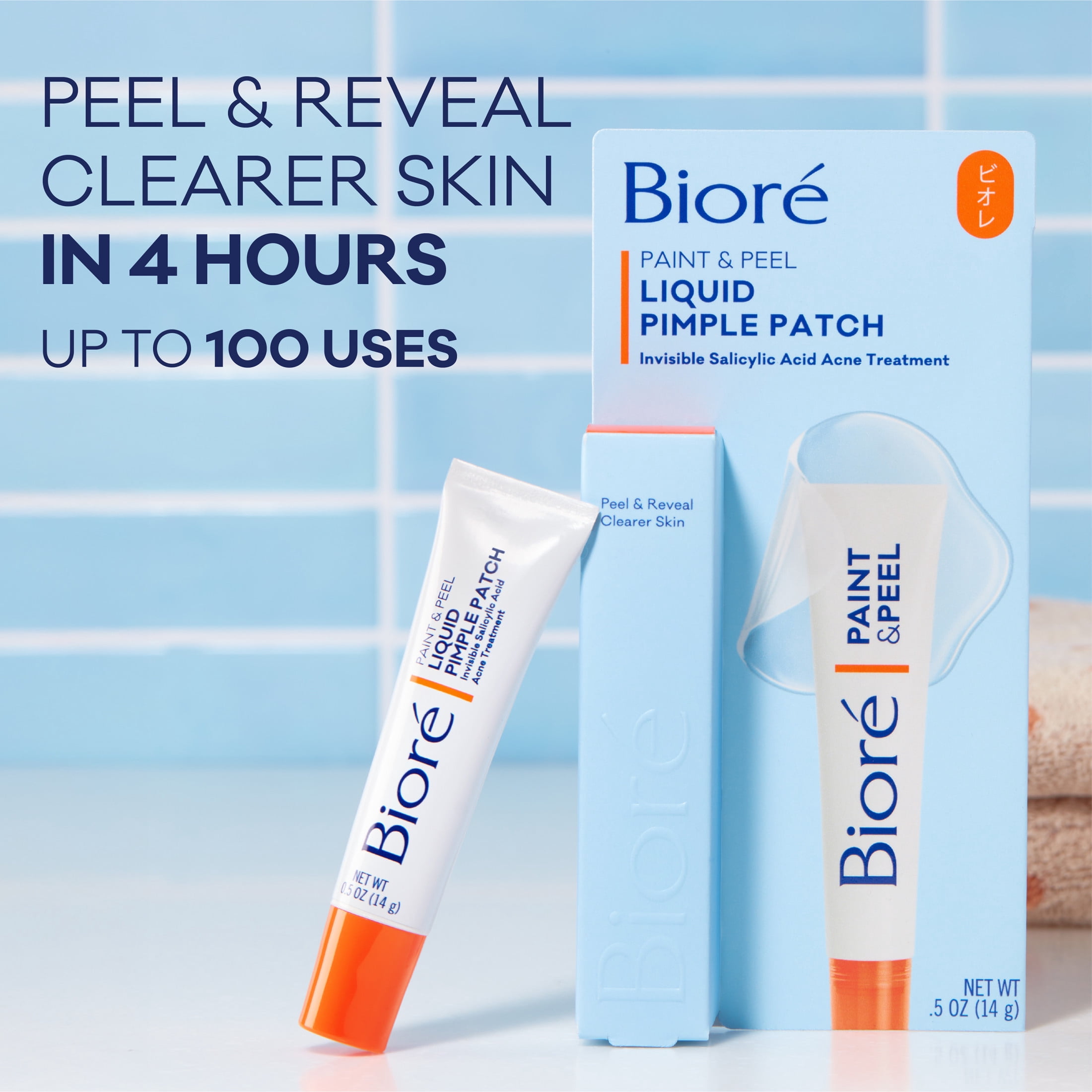 Biore Paint & Peel Liquid Pimple Patch with Salicylic Acid, up to 100 Uses, .5 fl oz