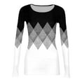 thumbnail image 2 of Women Long Sleeve Crewneck Rib Knit Slim Fit Ribbed Shirts Fall Casual T-Shirt Workout Tees, 2 of 2