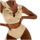 thumbnail image 1 of MKLEKYY Trajes De Baño Hombre Natacion New Multicolor Ruffled V Neck Split Swimsuit High Waist Split Bikini Women'S, 1 of 4