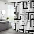thumbnail image 1 of Black and White Shower Curtain, Black White Grey Geometric Shower Curtain Modern Abstract Bathroom Curtains for Contemporary Bathtub Decor Waterproof Machine Washable Fabric with 12 Hooks, 1 of 6
