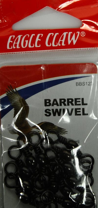 Eagle Claw Fishing Tackle, BBS123 Barrel Swivel, Black, Size 3