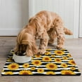 thumbnail image 2 of Sunflower Print Pet Feeding Mat, Durable Waterproof Absorbent Non-Slip Dog Food Mat Quick Dry, 2 of 7