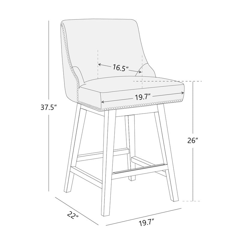 CHITA 26 inch Swivel Upholstered Counter Height Bar Stools with Full Back Set of 3,Faux Leather in Cognac Brown