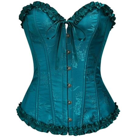 Corset Top for Women - Overbust Lace Up Waist Cincher Bustier Lingerie - Corsett - Size XL