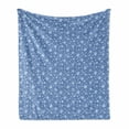 thumbnail image 1 of Flowers Soft Flannel Fleece Throw Blanket, Illustration of Blossom Petal Motif Spring Growth Season Gardening Meadow Theme, Cozy Plush for Indoor and Outdoor Use, 60" x 80", Azure Blue, by Ambesonne, 1 of 5