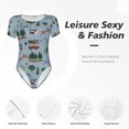 thumbnail image 4 of Balery Camping Caravan Pattern Women's Short Sleevee Crew Neck Bodysuit Tops Short Sleeve Tops Basic-X-Large, 4 of 7