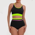 thumbnail image 5 of HAPIMO Womens Bikini Sets Sporty Crop Top with High Waist Bottom Bandeau Two Piece Bathing Suits Fashion Summer Beach Vacation Swim Green XXL, 5 of 9