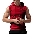thumbnail image 3 of Aofany Men's Athletic Sleeveless Hoodie Workout Hooded Tank Top Bodybuilding Muscle Cut Off T-Shirt, 3 of 9