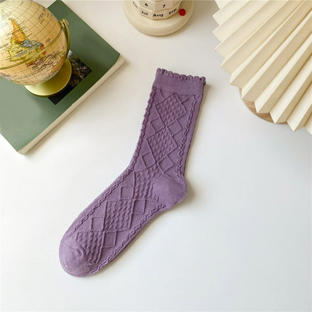 Harpily Womens Socks Solid Color Socks Colorful Lightweight Cotton Athletic Socks