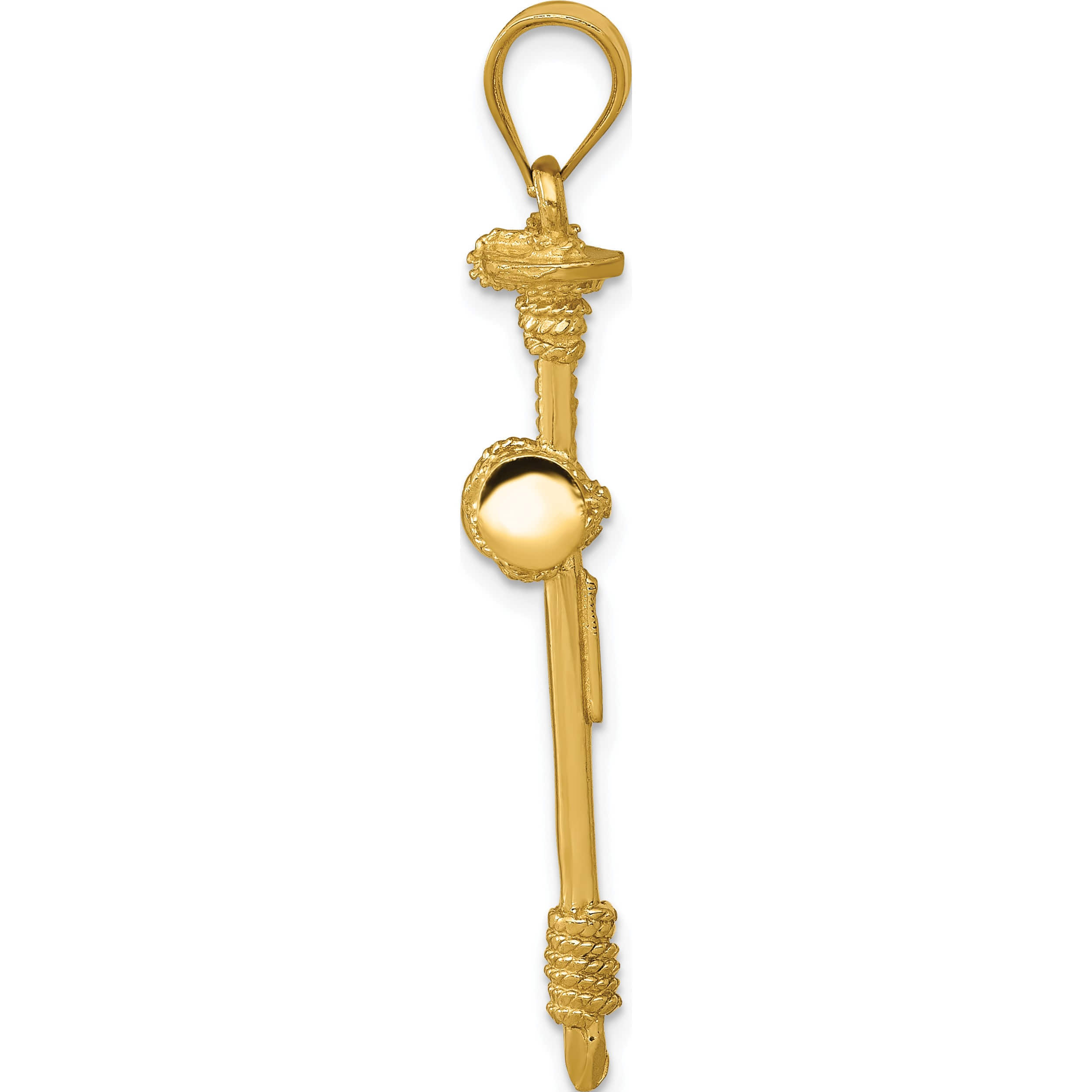 14K Yellow Gold Polished Nail Cross Pendant (40 X 20) Made In United States c1964