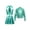 Lake Blue, variant on TSSOE Girls Metallic Dance Outfits Sparkly Hip Hop Jazz Dance Crop Top Bomber Jacket and Skater Skirts Set Purple 10