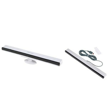 Nintendo Wii Wired Controller Sensor Bar + Wireless Remote Sensor Bar by Insten, Black