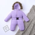 thumbnail image 3 of Mepaouo Newborn Infant Baby Snow Suits Outerwear Romper Coat Girls Boys Hooded Down Jacket Jumpsuit 3-6M, 3 of 6