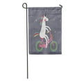 thumbnail image 1 of SIDONKU Pink Rainbow Cute of Unicorn on Bicycle in The Stars Pony Myth White Garden Flag Decorative Flag House Banner 28x40 inch, 1 of 2