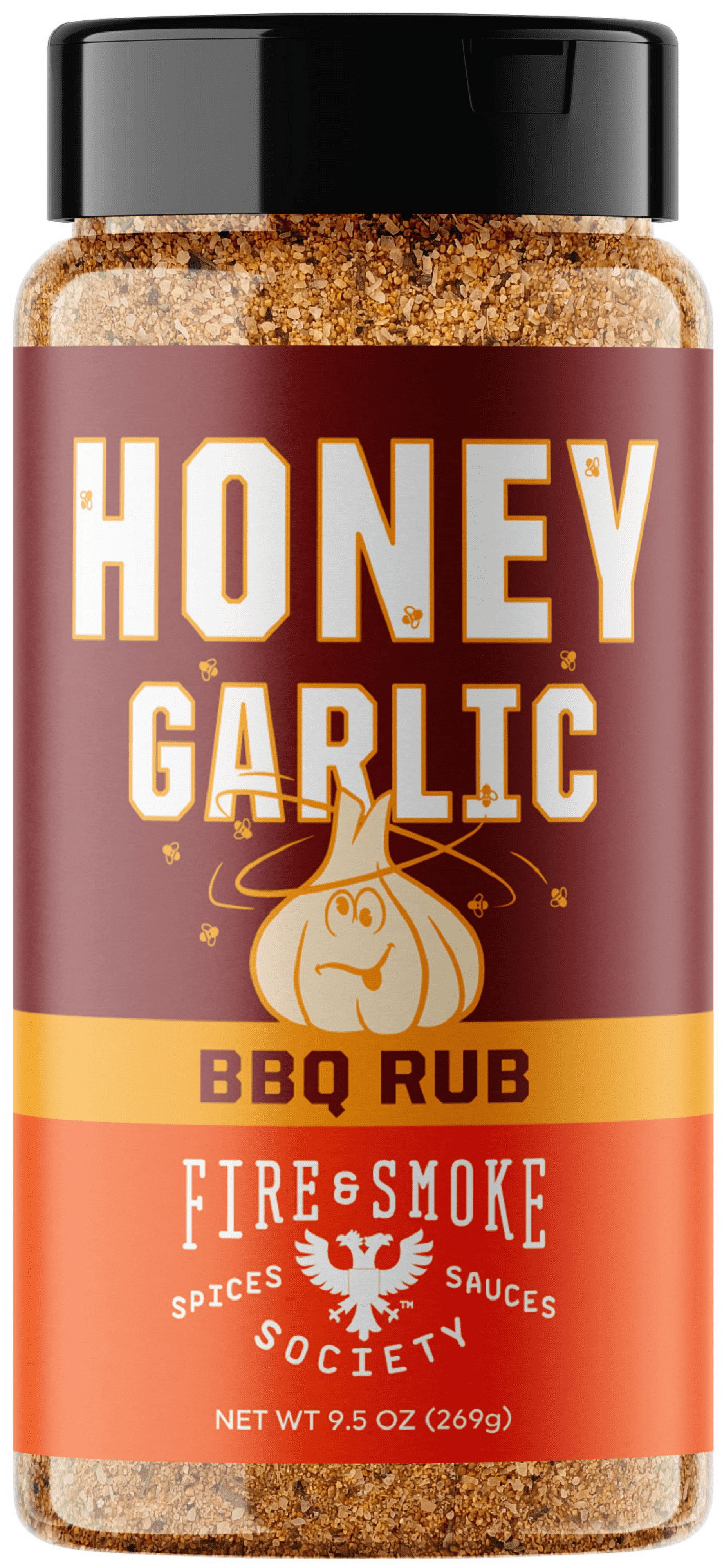 Fire & Smoke Society Honey Garlic BBQ Rub, BBQ Seasoning, 9.5 Ounce Mixed  Seasonings Blend