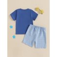 thumbnail image 5 of BemeyourBBs Kids Boys Shorts Set Short Sleeve Embroidery T-shirt with Plaid Shorts, 5 of 9