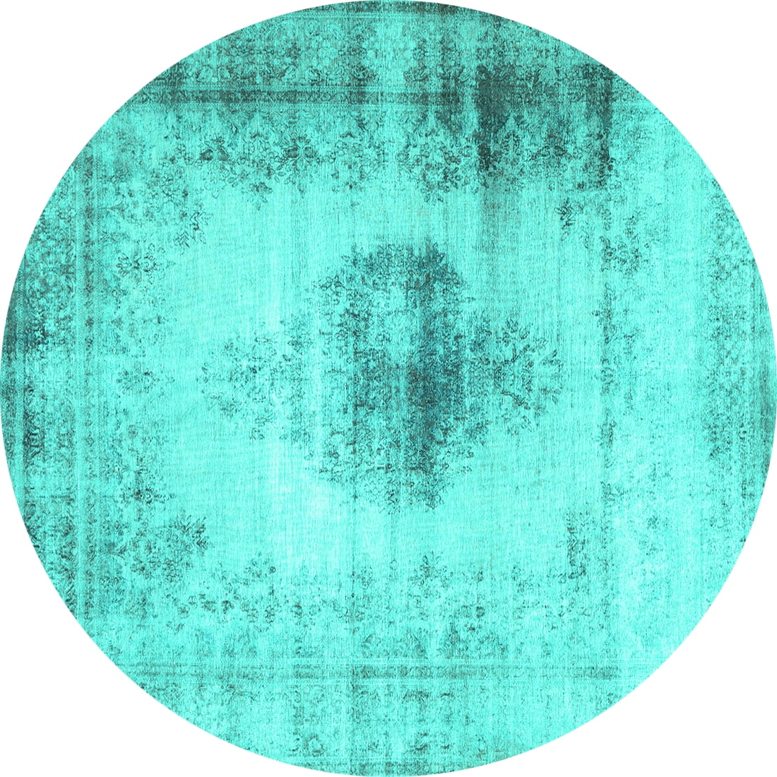 Ahgly Company Indoor Round Persian Turquoise Blue Traditional Area Rugs ...