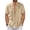 Beige, variant on QTBIUQ Mens Button Down Shirt Short Sleeve Solid Color Crew Neck Stripe Pullover Top Casual Breathable Blouse Summer Tee Shirt Navy