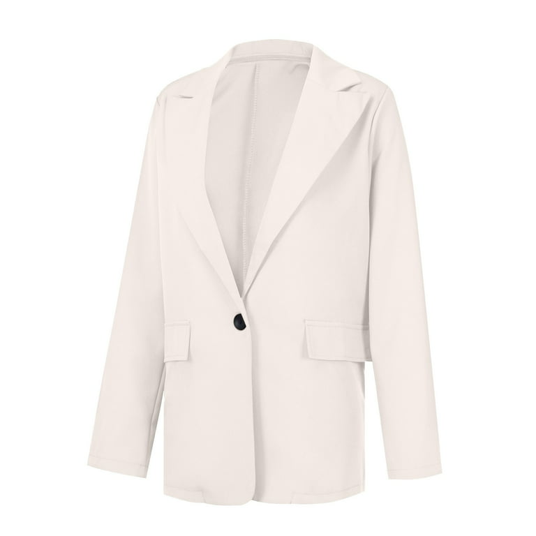 Olyvenn Deals Women Solid Long Sleeve Office Coat Cardigans Suit Long  Jacket Tops Work Office Jacket Suit Business Hoodless Scuba Blazer Young  Girls